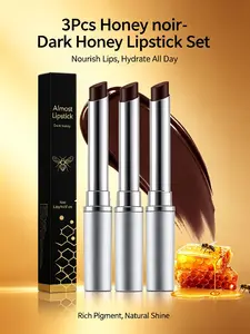 Dark Honey Tinted Lipstick - Sheer Hydrating Lip Balm for Dry Lips - Long-Lasting Moisturizing Lip Color, Nourishing Lipstick with Natural Honey Extract, Lip Gloss, Plumper, Daily Makeup