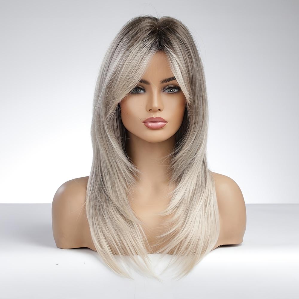 Gradient Gray Layered Women's Synthetic Wig