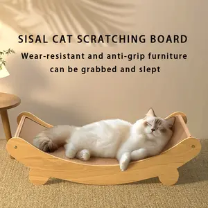 Small Cat Rocking Chair - Dual-purpose cat bed & scratching pad, Scratcher board, made of durable materials, space-saving design suitable for indoor use - All-season pet furniture, easy to clean and decoration, ideal for multi-cat households