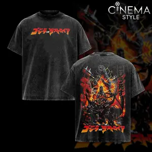Godzilla vs. Destoroyah V2 Acid-Washed Cotton T-Shirt, Vintage Graphic Tee for Fans of the Series Godzilla, Top Streetwear Cotton Design for Men and Women, Unisex T-Shirt Hot