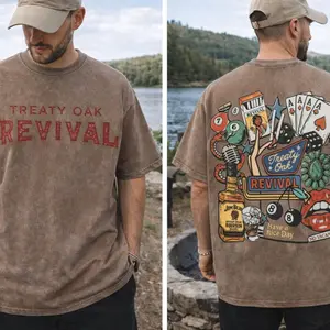 Treaty Oak Revival Vintage Graphic Tee, Retro Western Streetwear Shirt, Acid Wash Oversized T Shirt, Country Bar Aesthetic Graphic Tee