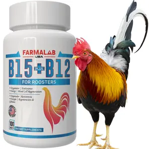 Farmalab B12 B15 for Roosters 100 Tablets - Vitamin B12 Stimulates Red Blood Cell Production & B15 Enhances Alertness for Adult Roosters