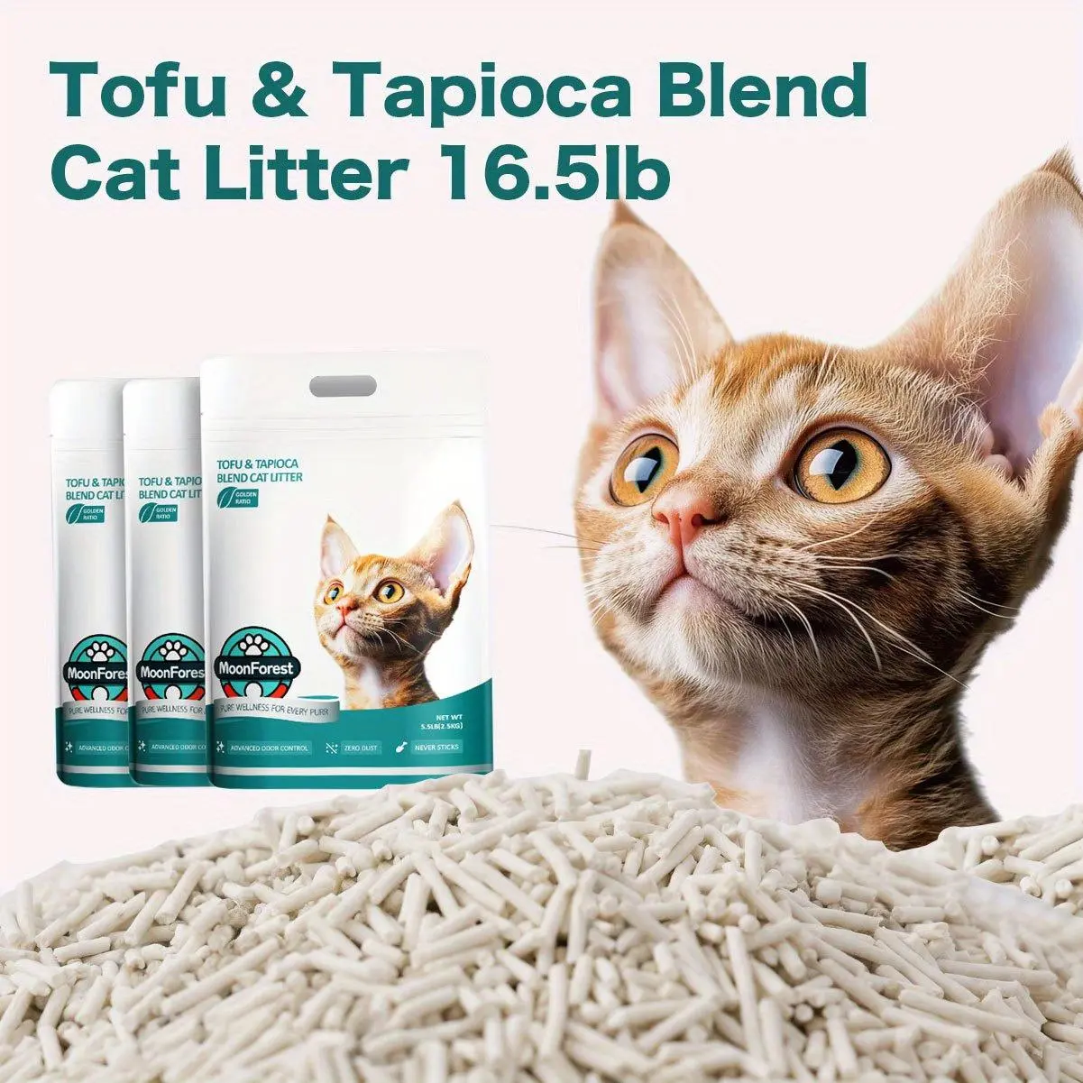 Tofu Cat Litter, Tofu & Tapioca Cat Litter, Moonforest cat litter, kitty litter, quick clumping cat litter, low dust cat litter, flushable, odor control #DealsForYouDays #TikTokShopDealsforYouDays #SummerWins