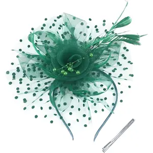 Fascinators Hats for Women -  Party & Kentucky Derby Hats with Headband & Clip, Elegant Church Wedding Headpiece
