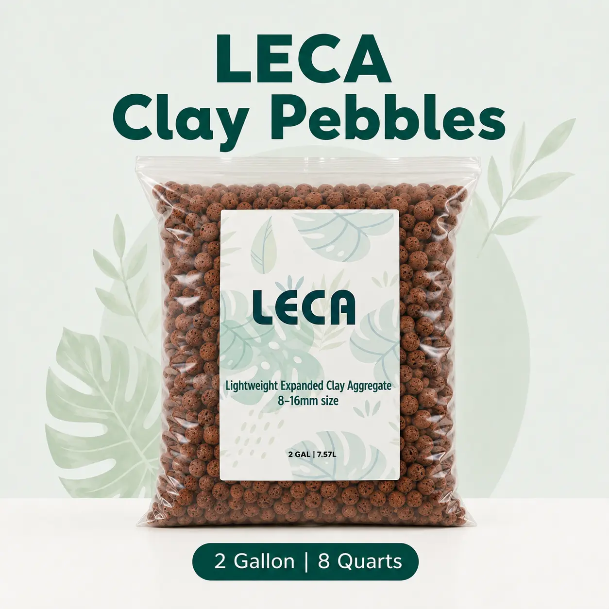 LECA Clay Pebbles | Lightweight Expanded Clay Aggregate for Semi-Hydro, Drainage, Orchid Mixes & Houseplants | 8–16mm