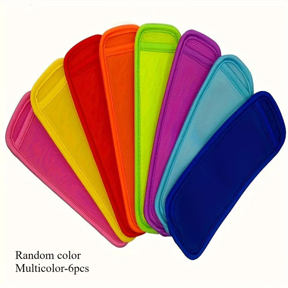 Reusable Ice Pop Holder, 6 Counts/set Neoprene Ice Pop Holder, Ice Pop Holder for Freezer, Kitchen, Outdoor, Picnic, Neoprene Popsicle Holders