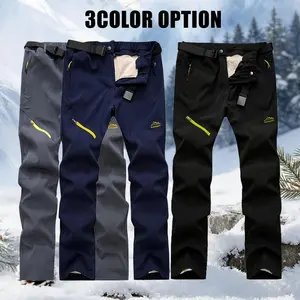 Men's winter pants with wool lining, snow pants, outdoor work pants, windproof and waterproof pocket zipper design, detachable inner layer, men's warm and fun pants, sports pantsRAIMENTRY