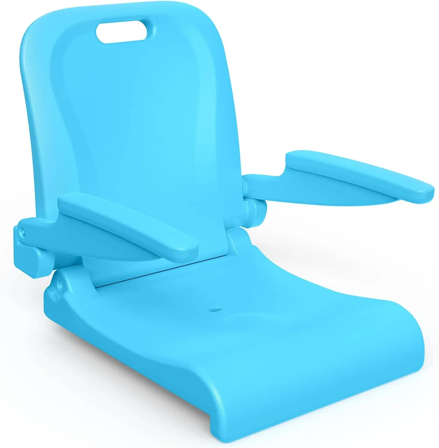 Pool Chairs with Armrests, Foldable Outdoor Chair | Handle and Drainage Hole, Portable Poolside Chair for Camping, Tailgating, Fishing, Boats, Beach (Blue, 1 Pack)