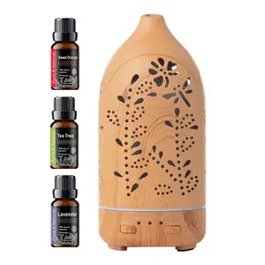 7 Color LED Aromatherapy Diffuser, Lavender Hollow Design Ultra Quiet Essential Oil Diffuser with Auto Shut-Off, Cool Mist Humidifier for Home Office Bedroom Room