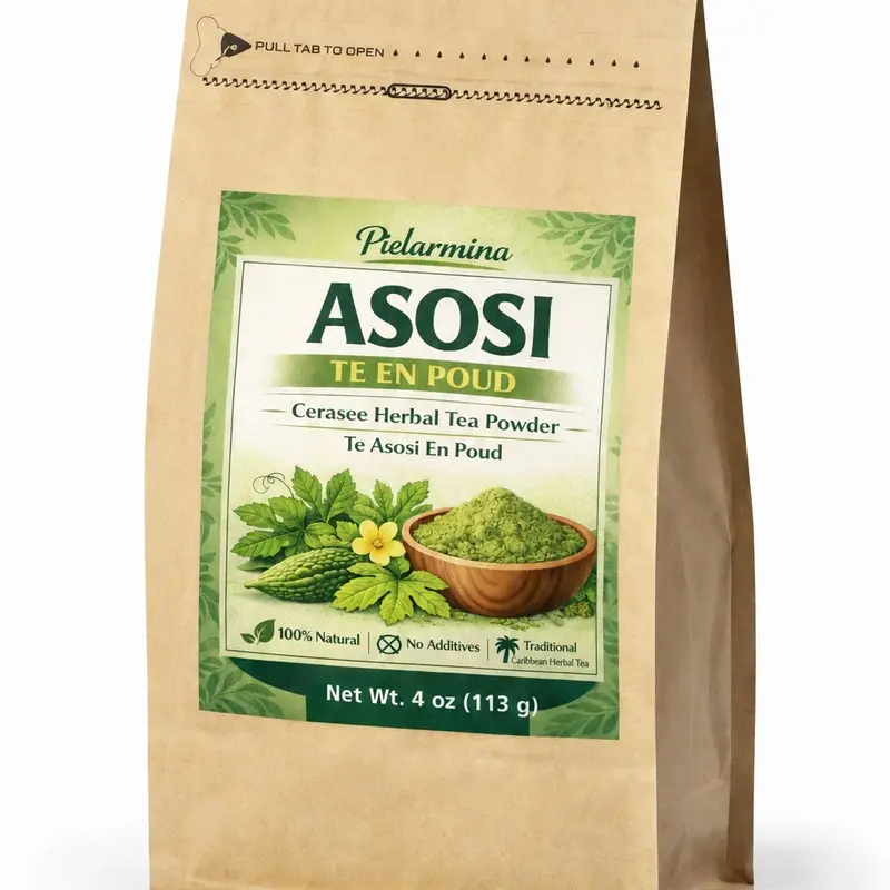 Haitian Cerasee Flavor Convenient Instant Beverage Powder, 4 oz (227g) Caffeine-Free Unsweetened Fruit & Herbal Tea Mix, Herbal Tea Ready, Daily Wellness Drink, 24-Month Shelf Life
