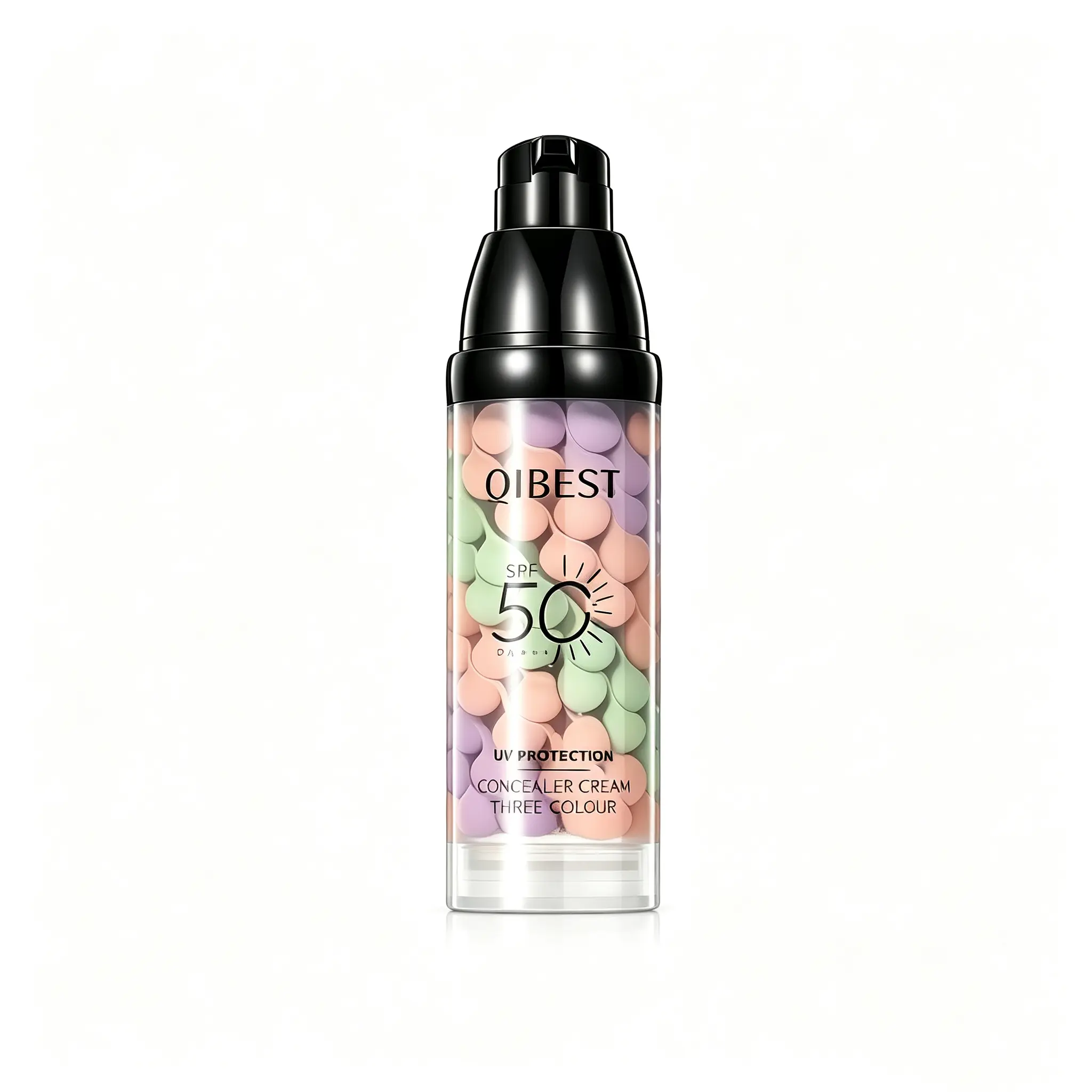 3-In-1 Color Correcting Cosmetic Facial Serum & Primer Cream with SPF50 UV Protection - Hydrating, Oil-Control, Waterproof, Sweat-Resistant Makeup Base Concealer Isolation Lotion for Daily Outdoor Prep