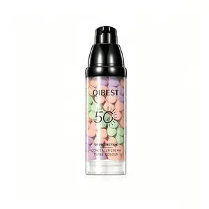 3-In-1 Color Correcting Cosmetic Facial Serum & Primer Cream with SPF50 UV Protection - Hydrating, Oil-Control, Waterproof, Sweat-Resistant Makeup Base Concealer Isolation Lotion for Daily Outdoor Prep