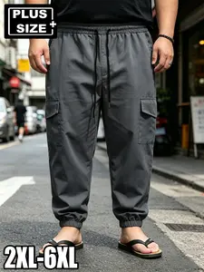 Large Size Men's Four-Season Casual Side Pocket Work Pants, Perfect for Daily Outing, Versatile Outdoor Sports, Ideal Gift for Family and Friends, Casual Flap Pocket