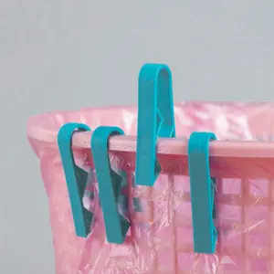 10 Pack Garbage Bin Clips, Trash Bag Plastic Clamps, Washroom Waste Basket Holders, Anti-Slip Fixation Clips for Home Office