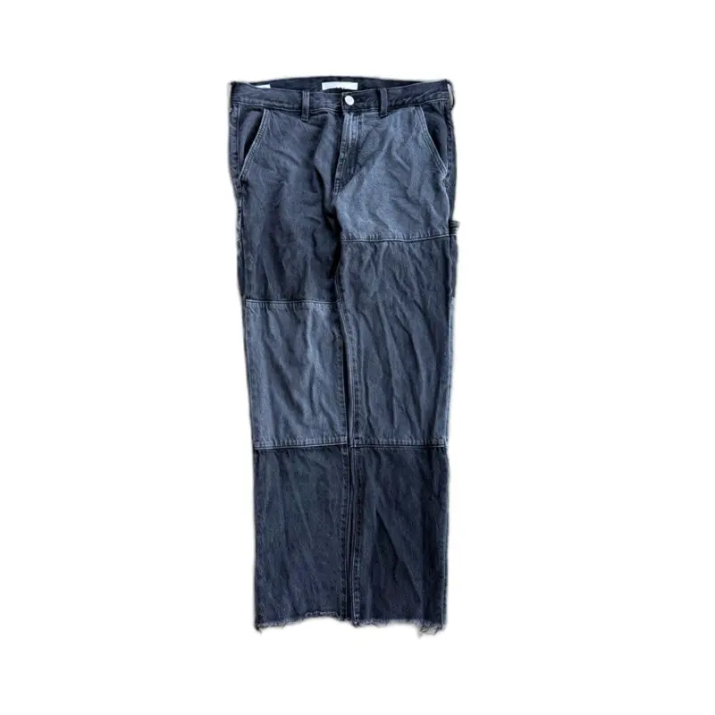 Patch-work Carpenter Denim - Men's Casual Regular Fit Jeans with Pockets