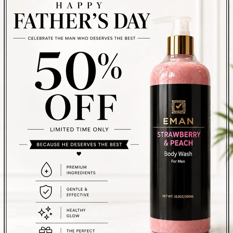 EMANS BY TTONE – Strawberry & Peach Body Wash  Unisex his and hers