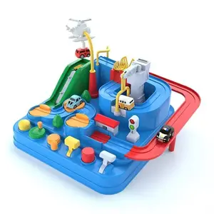 Car Obstacle Adventure Small Train Track Parking Inertia Sliding Parent-Child Interaction Kids Educational Toy Boy Girl Holiday Gift