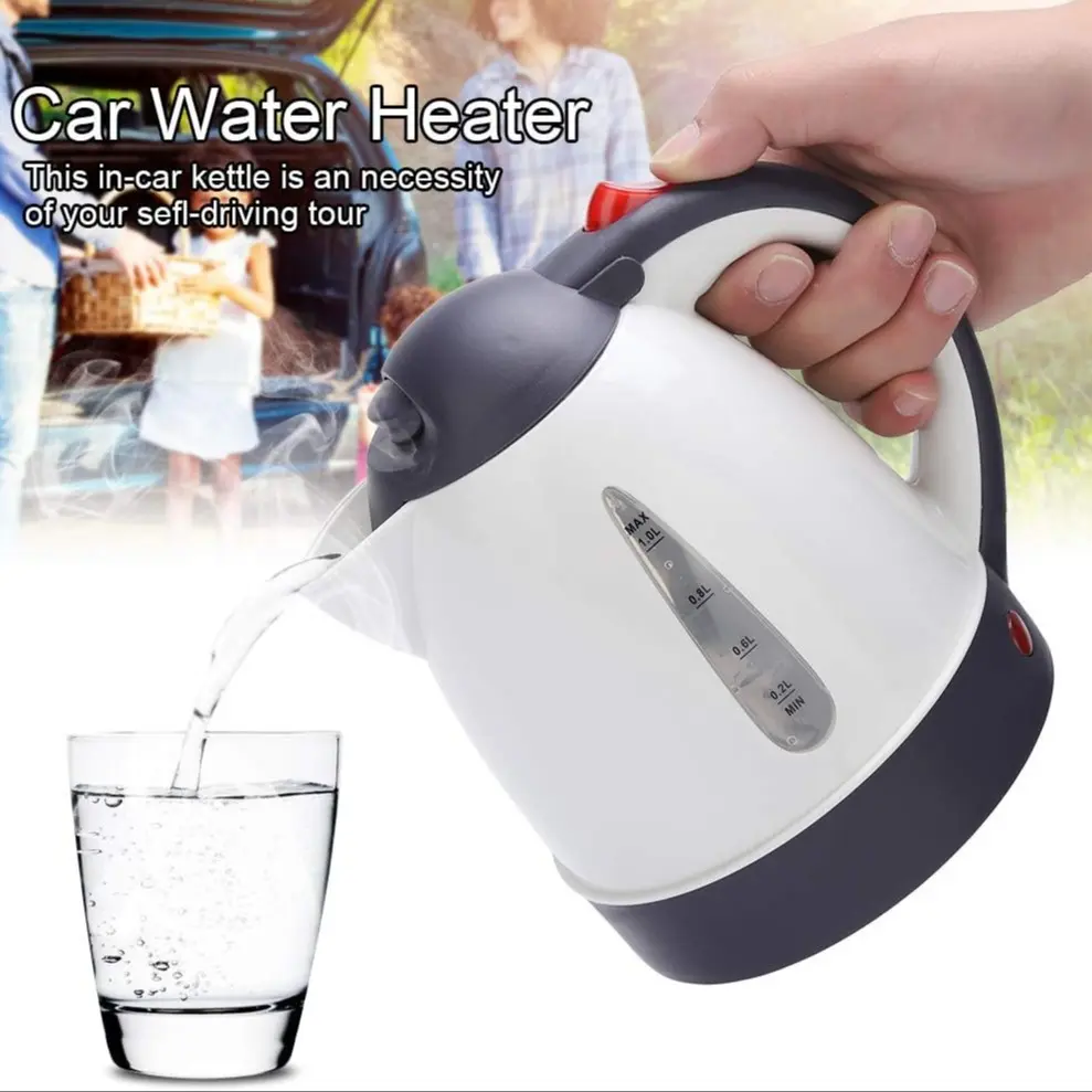 kettle for car cigarette lighter Portable Car Electric Hot Water Jug Kettle, Road Trip Cigarette Lighter  Dc12v/24v, Tea Coffee Heater Auto Shut off (1000ML), Travel Essential