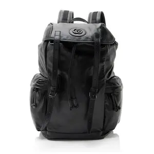 Pre-owned GUCCI Leather Backpacks Double G Backpack
