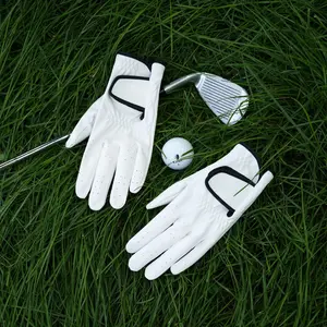 Golf gloves are lightweight, breathable, logo-printed, made of nylon, wear-resistant, non-slip, and available in white for both men and women