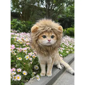 Lion Mane Wig for Dog and Cat Costume Pet Adjustable Washable Comfortable Fancy Lion Hair Cat Clothes Dress for Halloween Christmas Easter Festival Party dog clothes dog halloween costume dog clothes