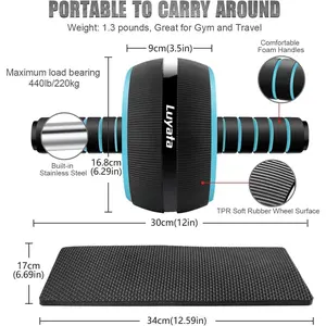 Ab Roller Wheel, 10-In-1 Ab Exercise Wheels Kit with Resistance Bands, Knee Mat, Jump Rope, Push-Up Bar - Home Gym Equipment for Men Women Core Strength & Abdominal Exercise