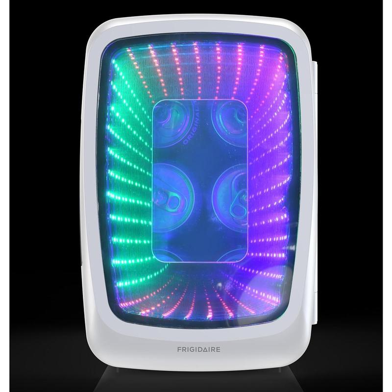 EFMIS179 Gaming Light Up Mini Beverage Refrigerator, White