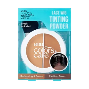 KISS Colors & Care Lace Wig Tinting Powder, 0.28 oz – Light Duo KISS Colors & Care Lace Wig Tinting Powder, 0.28 oz – Light Duo