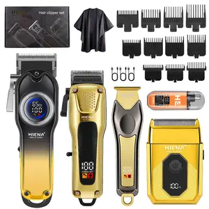 5-piece men's electric grooming and hair cutting set, Trimmer kit, including hair clippers, electric thrusters and razors, USB charging, limited comb, suitable for family hair cutting, daily shaving, trimming body hair, and men's holiday gifts