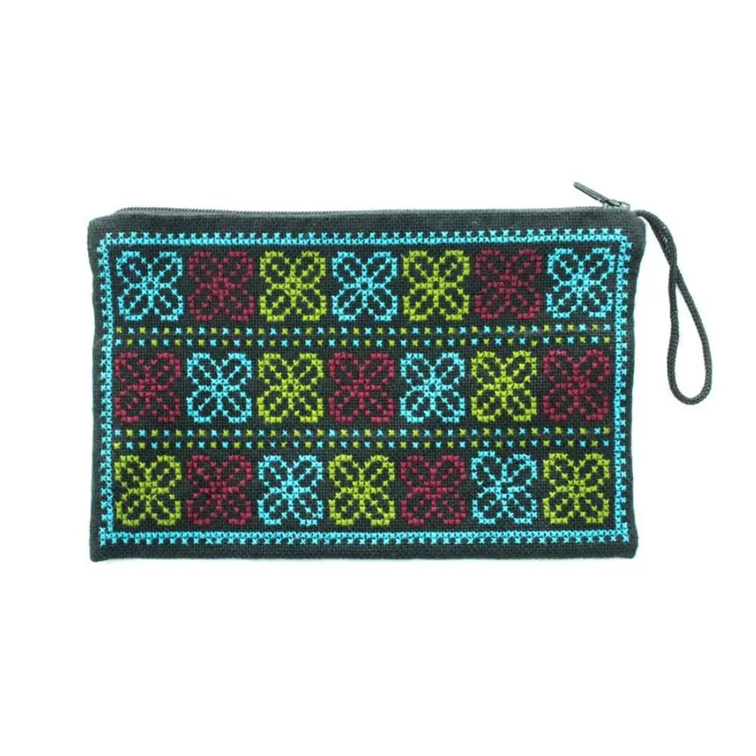 Hmong Embroidered Handmade Cross-Stitch Wristlet Coin Purse - Thailand