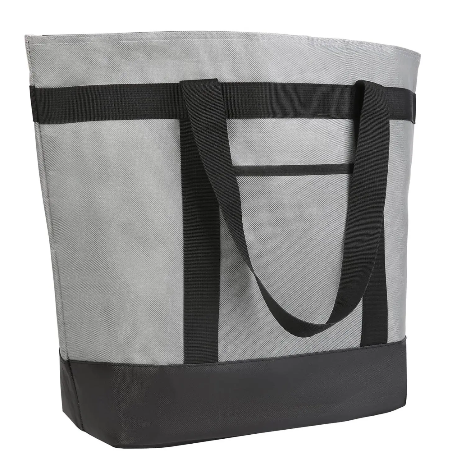 Insulated Reusable Tote Bag for Grocery Shopping for Women/Men, Pizza/Food Delivery Bag to Keep Food Cold/Hot for Uber Eats/Doordash/Grubub, Cooler bags for Travel/Beach/Picnic, Grey