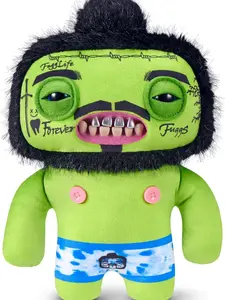 Fuggler Fugg Stars 9-Inch Plush Toy (Rhymer Mcslimer) by ZURU – Funny Ugly Monster Stuffed Animal with Human-Like Teeth, Collectible Plush for Kids, Tweens, Teens, Adults & Plush Fans