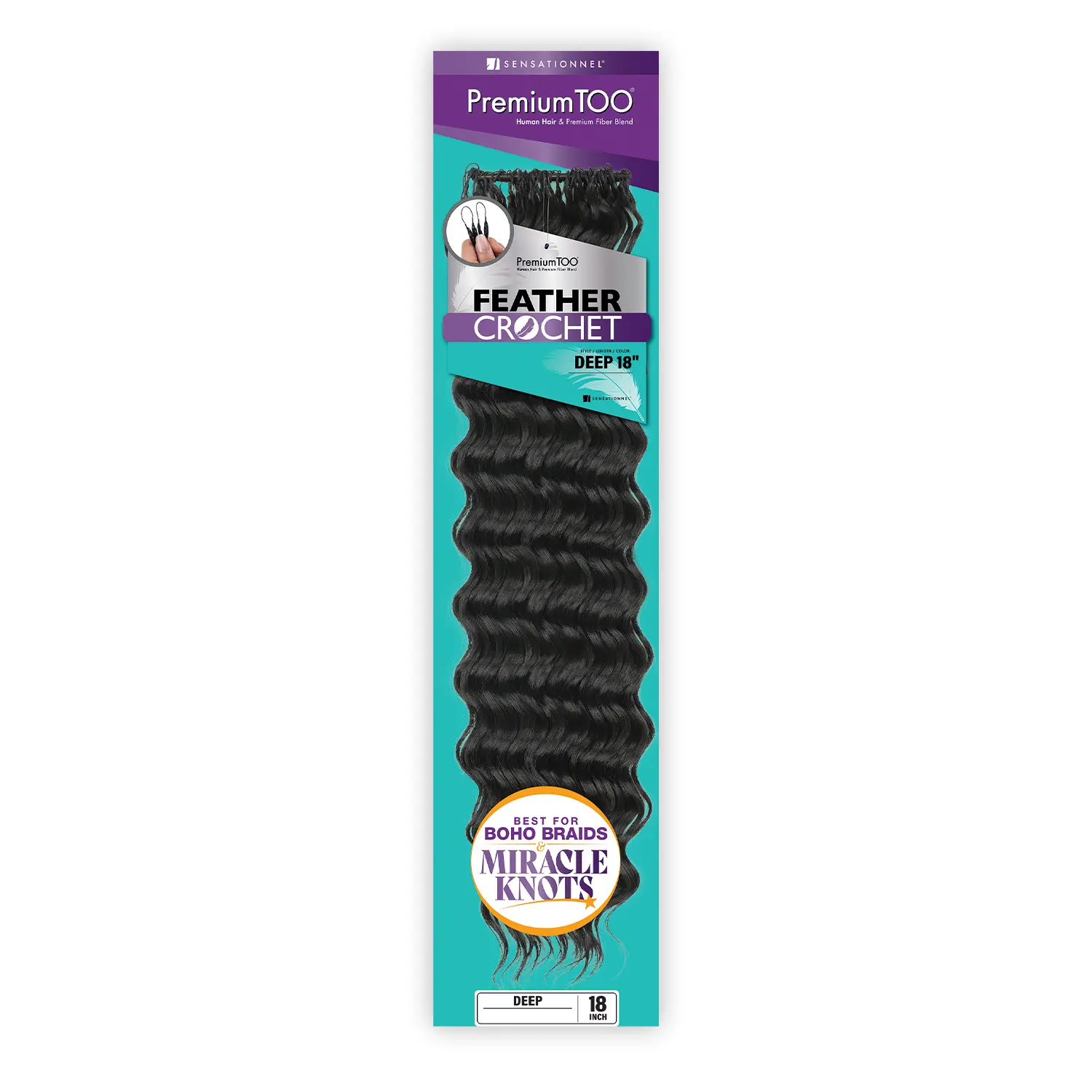 Sensationnel Human Hair Blend Crochet Braids Premium Too Feather Crochet Deep 18"