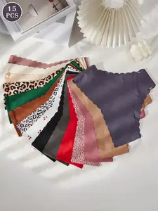 5/15 Pack Women's Triangle Briefs, Seamless Low Waist Sexy Underwear, Plain Patterns, Ideal for Casual, Sports, Yoga, Dance, Daily Wear