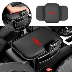 Universal Leather Car Armrest Box Pad with Pocket, Central Memory for Toyota Trd Pro, Corolla, Yaris, Chr, Auris, Rav4, Prius