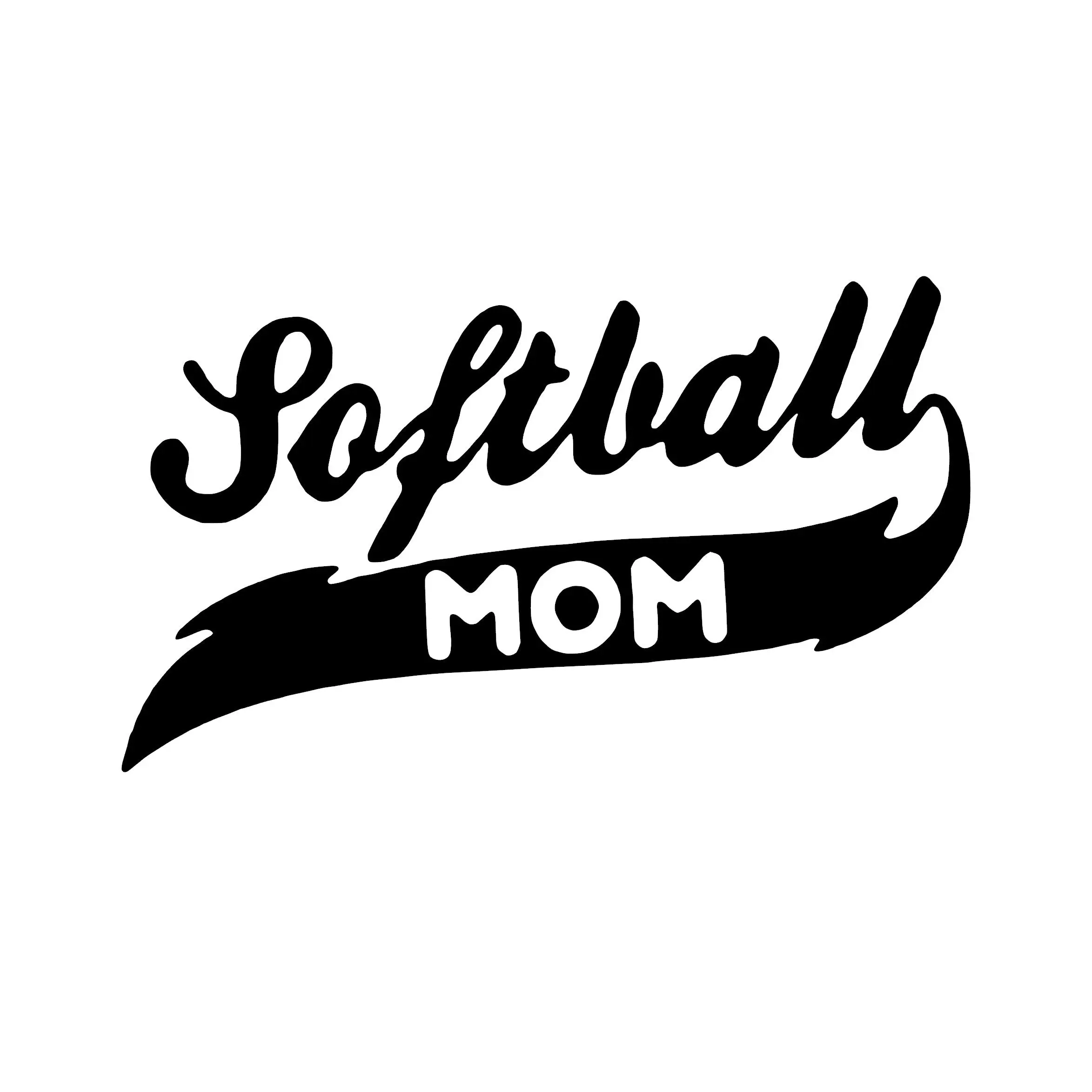 Softball Mom Decal Sticker - Black Vinyl Decorative Sticker for Home Decor