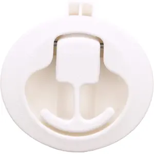 Flush Mount Slam Latch, Rust-Free White Plastic, 2 in. Diameter