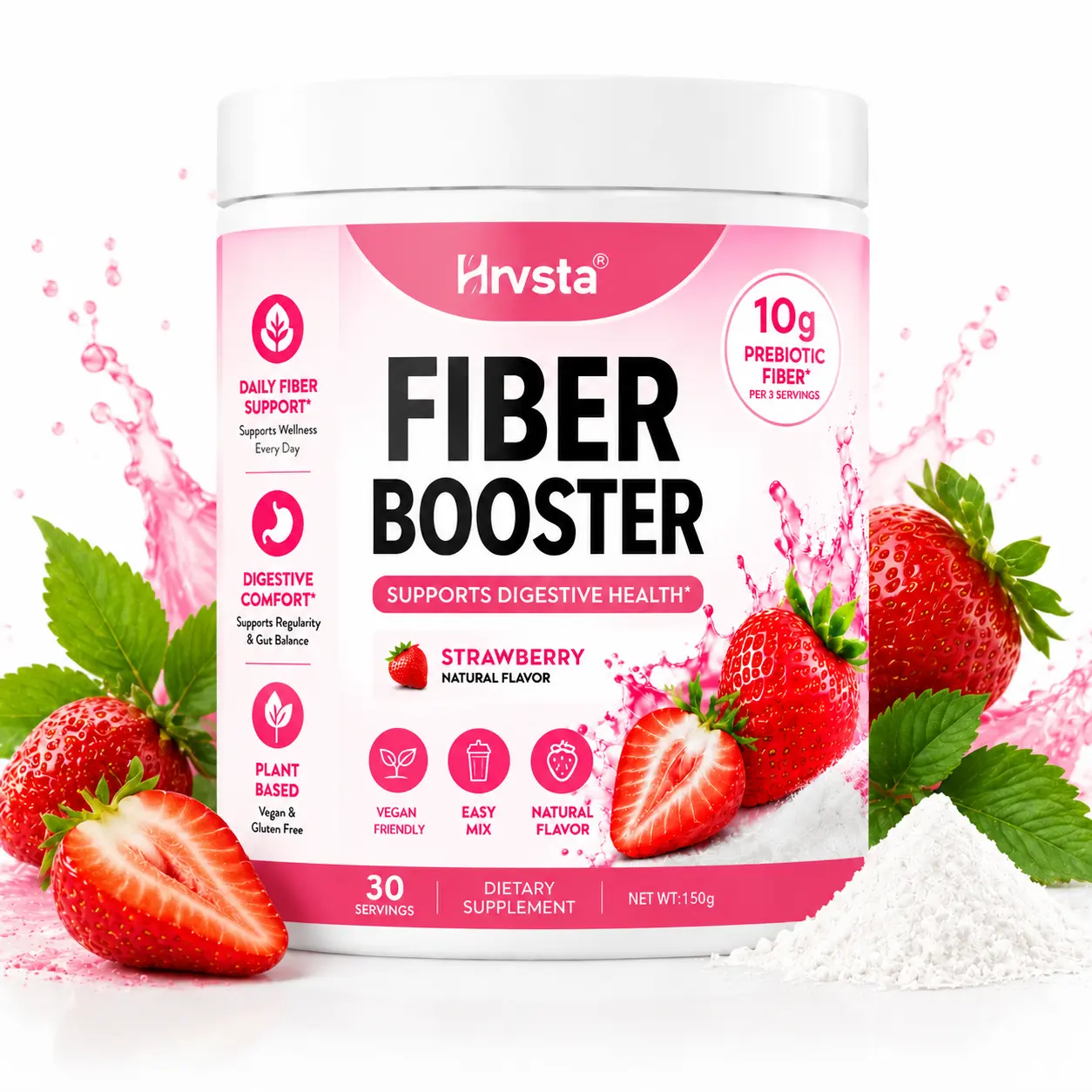 Fiber Enhancer — A daily prebiotic fiber supplement with digestive enzymes and botanicals — Non-GMO, free from artificial colors or sweeteners — Supports a healthy daily routine