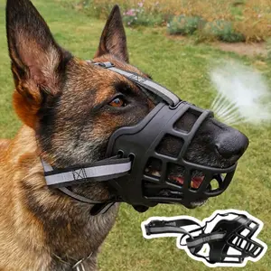 Durable Black TPE Dog Muzzle Mask for Medium to Large Dogs - Stops Barking & Prevents Garbage Eating - Resistant to Biting & Disturbing Behavior - Quality Pet Muzzle Guard