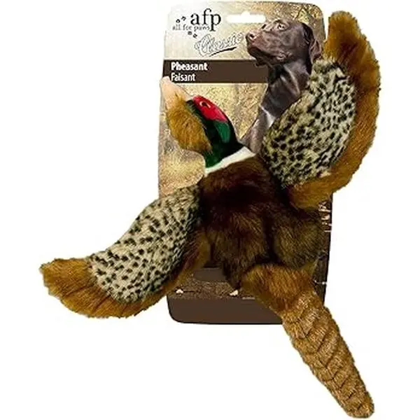 All For Paws Classic Pheasant Dog Toy with Built-in Squeaker Ultra Soft Plush for Large Dogs Measures
