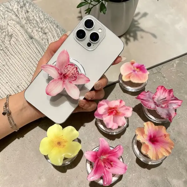 Flower MagSafe Phone Grip Collection, Floral Magnetic Phone Holder Stand, Botanical Kindle Grip, Cute Bloom Phone Accessory Gift