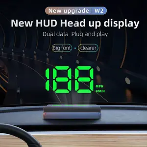 Universal W2 GPS HUD Head Up Display Digital Speedometer Projector MPH KMH Big Font Speed Meter Displayer Auto Electronic Part