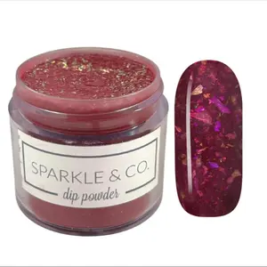 Sparkle & Co. Dip Powders – Secret Menu: Autumn Leaves Red Burgundy mini Dipping Powder - 1 Jar Lasts 5-7 Manis
