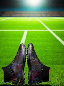 Men's Lace Up Soccer Shoes, Comfortable Breathable Non-slip Football Field Boots, Professional Football Boots for Outdoor Training & Competition, Football Cleats