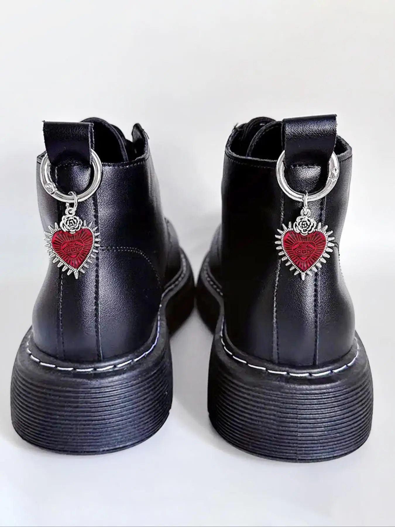 Punk Style Heart Shaped Eye Design Shoe Charms, Fashionable Gothic Style Shoes Decorations for Women & Men, Trendy All-match Accessories for Boots Dec