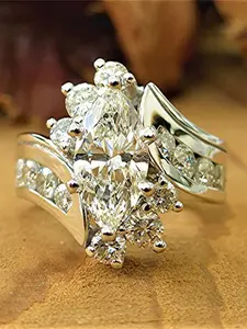 1 PC Fashion Cubic Zirconia Ring Beautiful Rings For Women For Valentine's Day Gift Wedding Anniversary Party Jewelry