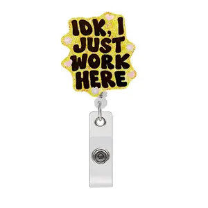 1pc Badge Reel Sticker Roll, Retractable Id Badge Holder, Idk I Just Work Here Employee Tag, Funny Office Humor Accessory, Perfect Gift for Workers & Employees