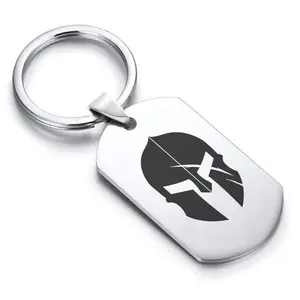 Stainless Steel Gladiator Warrior Champion Dog Tag Keychain