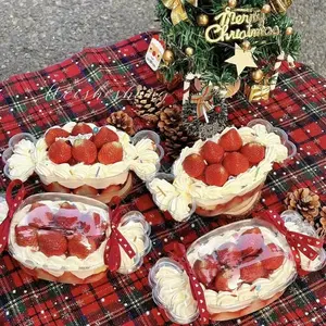 20pcs Candy Shape Cake Boxes, Sealed Transparent Lids, Disposable Plastic Packaging, Clear, Ideal for Macarons, Tiramisu, Salads, Parties, Holidays