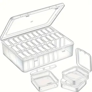 Clear Jewelry Storage Box, 1 Count Large Durable Storage Box with 30pcs Small Box, Home Organizer for Jewelry & Small Items